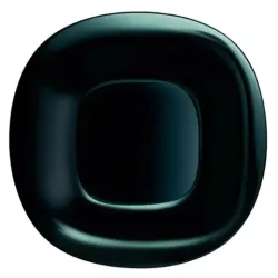 Plato playo de vidrio opal Carine negro 26,6 cm | Olimpio