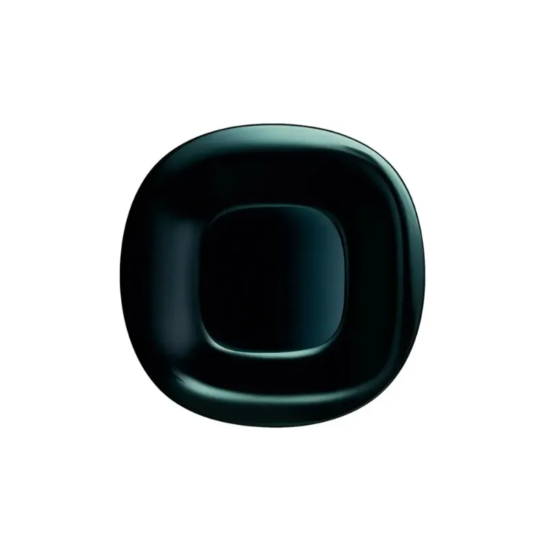 Plato playo de vidrio opal Carine negro 26,6 cm | Olimpio