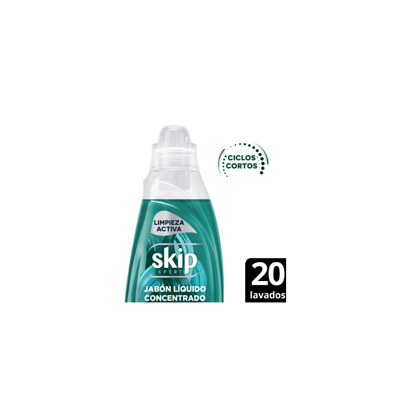 Jabón líquido para ropa Skip ciclos cortos verde 800 ml | Olimpio