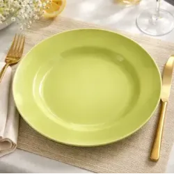 Plato hondo de cerámica Donna verde manzana 22 cm | Olimpio