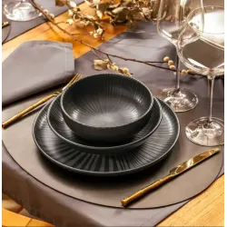 Plato hondo de cerámica Ónix 20 cm | Olimpio