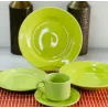 Plato de postre de cerámica Donna verde manzana 18 cm | Olimpio