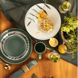 Plato de postre de cerámica Samambaia 20 cm | Olimpio