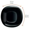 Plato de postre de vidrio opal Carine negro 19 cm | Olimpio