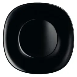 Plato de postre de vidrio opal Carine negro 19 cm | Olimpio