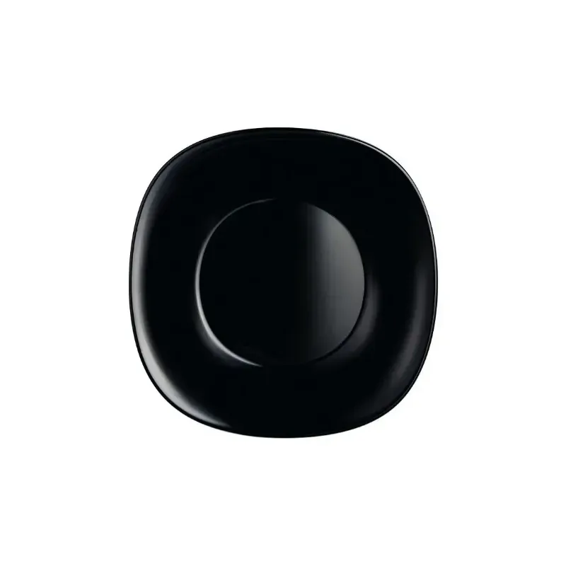 Plato de postre de vidrio opal Carine negro 19 cm | Olimpio