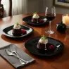 Plato de postre de vidrio opal Carine negro 19 cm | Olimpio