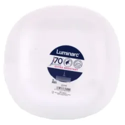 Plato de postre de vidrio opal Carine blanco 19 cm | Olimpio