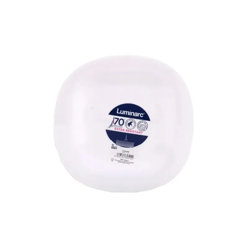 Plato de postre de vidrio opal Carine blanco 19 cm | Olimpio