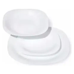 Plato de postre de vidrio opal Carine blanco 19 cm | Olimpio