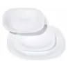 Plato de postre de vidrio opal Carine blanco 19 cm | Olimpio