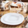 Plato de postre de vidrio opal Carine blanco 19 cm | Olimpio