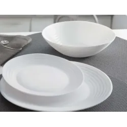 Plato de postre de vidrio opal Harena 19 cm | Olimpio