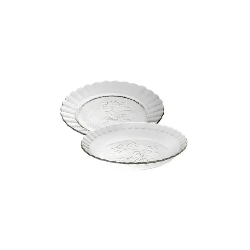 Plato de postre de vidrio Orquídea 19 cm | Olimpio