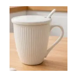 TAZA C/CUCHARA Y TAPA PORCELANA