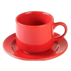 TAZA DE TE C/PLATO DONNA ROJO 200CC