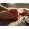 Taza de té con plato Donna roja 200 ml | Olimpio
