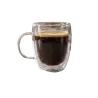 Taza de vidrio doble con asa 250 ml | Olimpio