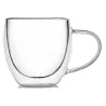 Taza de vidrio doble con asa 250 ml | Olimpio