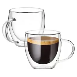 TAZA DOBLE VIDRIO C/ASA 250ML
