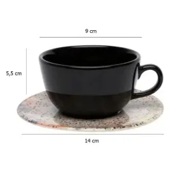 Taza de té con plato Terrazo 220 ml | Olimpio