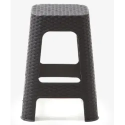 BANQUETA PLASTICA TRAMADA NEGRA/BEIGE