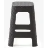 BANQUETA PLASTICA TRAMADA NEGRA/BEIGE