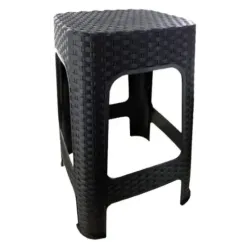BANQUETA PLASTICA TRAMADA NEGRA/BEIGE