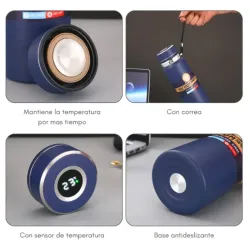 Botella térmica de acero inoxidable con termómetro 800 ml | Olimpio