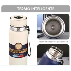 BOTELLA TERMICA ACERO INOX 800ML CON TERMOMETRO