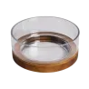 BOWL REDONDO VIDRIO C/MADERA 22CM