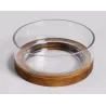BOWL REDONDO VIDRIO C/MADERA 22CM