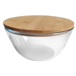 BOWL VIDRIO TAPA BAMBOO