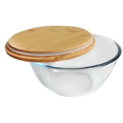 BOWL VIDRIO TAPA BAMBOO