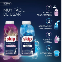 JABON LIQUIDO ROPA P/DILUIR SKIP 500ML BLANCO