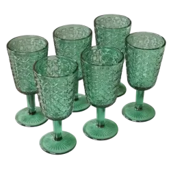 Set x6 copas de vidrio 300ml verde | Olimpio