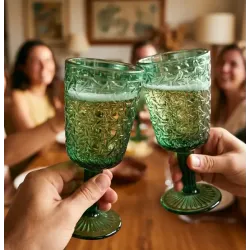 Set x6 copas de vidrio 300ml verde | Olimpio