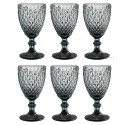 Set x6 copas de vidrio 320ml negra | Olimpio