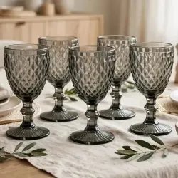 Set x6 copas de vidrio 320ml negra | Olimpio