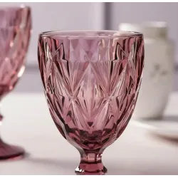 Set x6 copas de vidrio 245ml rosa | Olimpio