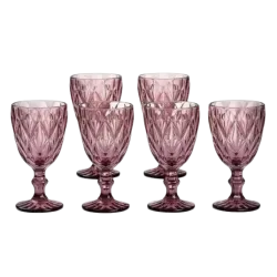 Set x6 copas de vidrio 245ml rosa | Olimpio