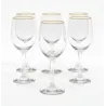 Set x6 copas de vidrio 330ml borde dorado | Olimpio