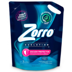 Jabón líquido para ropa Zorro Evolution fragancia duradera 3 L | Olimpio