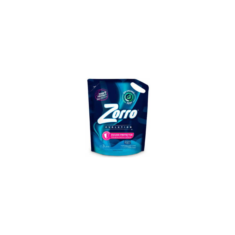 Jabón líquido para ropa Zorro Evolution fragancia duradera 3 L | Olimpio