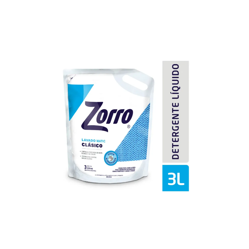 Jabón líquido para ropa Zorro clásico 3 L | Olimpio