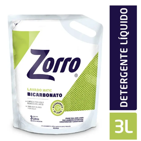 JABON LIQUIDO ROPA ZORRO X3L BICARBONATO