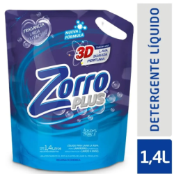 JABON LIQUIDO ROPA ZORRO X1.4L CLASICO