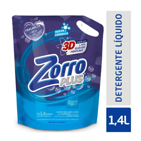 JABON LIQUIDO ROPA ZORRO X1.4L CLASICO