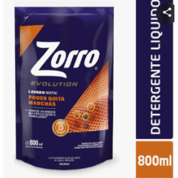 Jabón líquido para ropa Zorro Evolution quitamanchas 800 ml | Olimpio