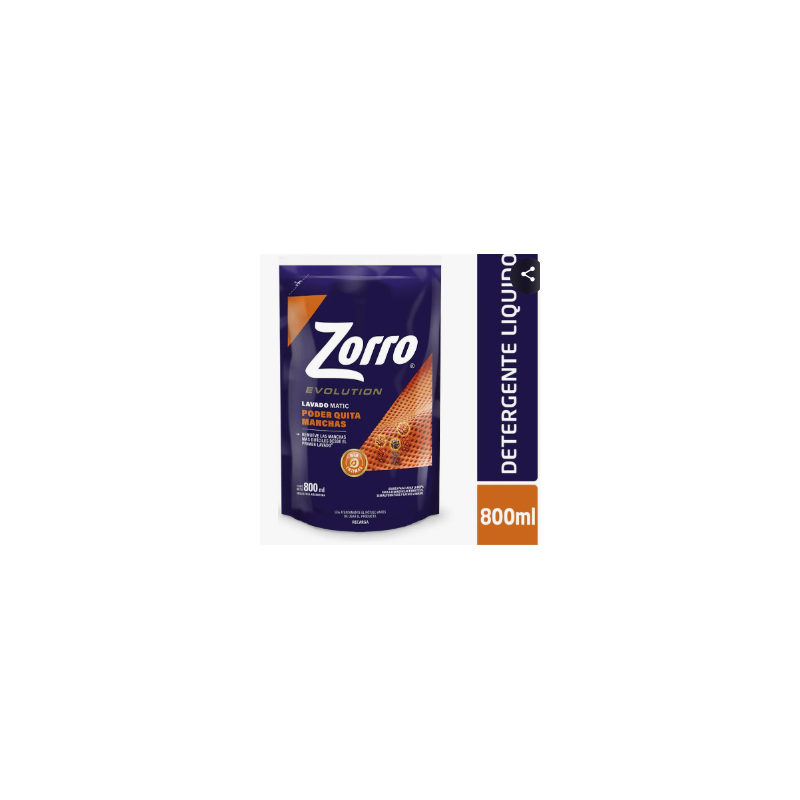 JABON LIQUIDO ROPA ZORRO X0.8 EVOLUTION QUITAMANCH